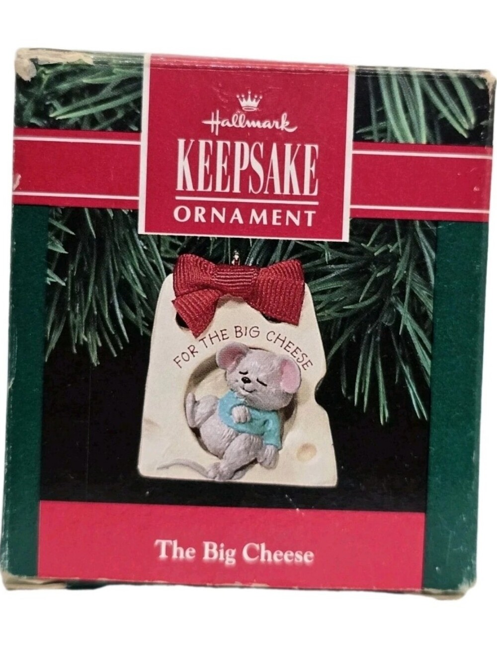 vintage 1991 HALLMARK Keepsake The Big Cheese Christmas Tree Ornament boxed